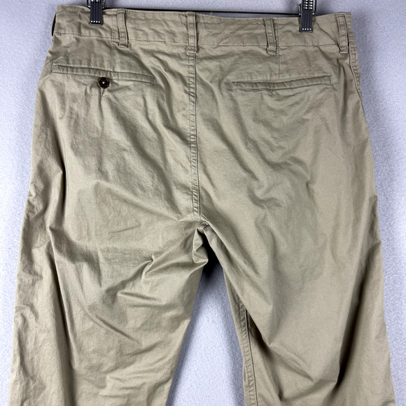 Buck Mason Officer Pant Mens 32x28 Tan Beige Chino Straight Fit Casual Preppy - Picture 8 of 14